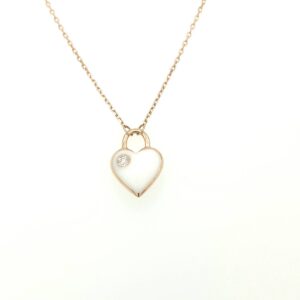 C105273-2 18K Rose Gold Heart Pendant with chain