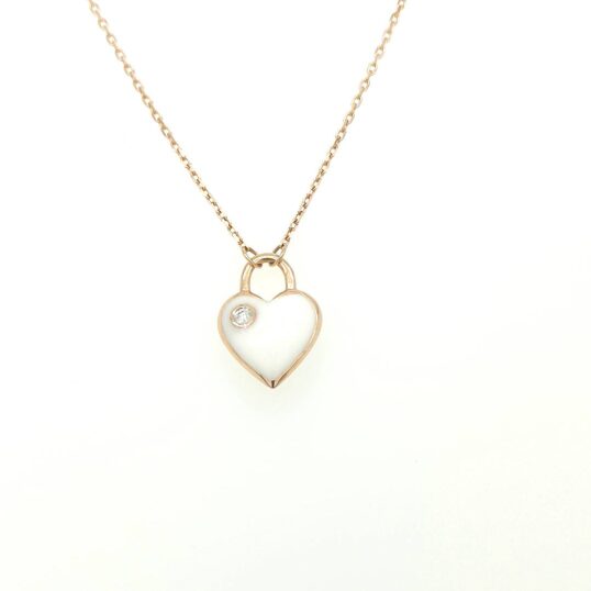 C105273-2 18K Rose Gold Heart Pendant with chain