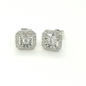 ER0501297 18K White Gold Diamond Earring