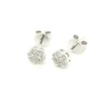 ER0501446 18K White Gold Diamond Earring