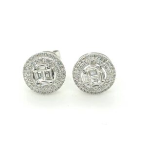 ER0505814 18K White Gold Diamond Earring
