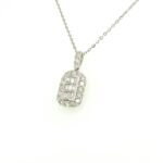 PB0426189 18K White Gold Diamond Pendant With Chain