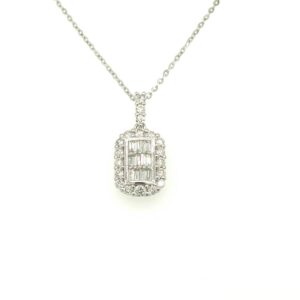 PB0426189 18K White Gold Diamond Pendant With Chain