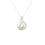 PO0825299 18K White Gold Diamond Pendant with chain